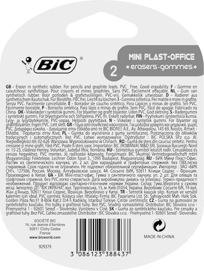 BIC Сет Гуми за Молив 2бр Бели