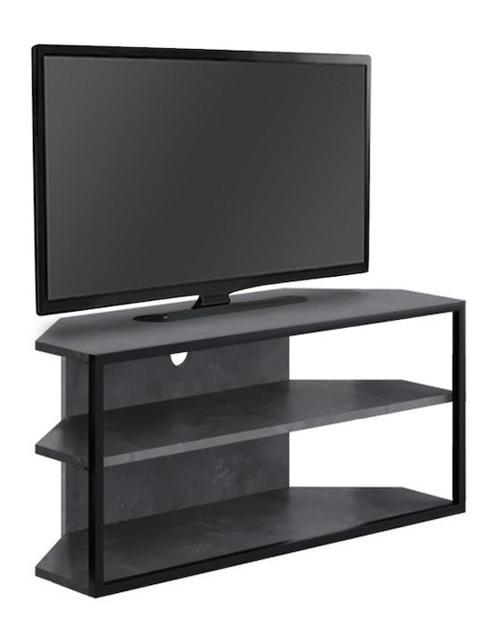 Echo Cornered TV Stand Made of Metal & Wood Gray Retro L98xD37xH45cm
