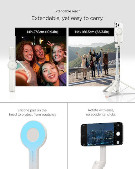 Spigen S581w Selfie Stick Trepied Pentru Telefon Mobil Bluetooth Negru