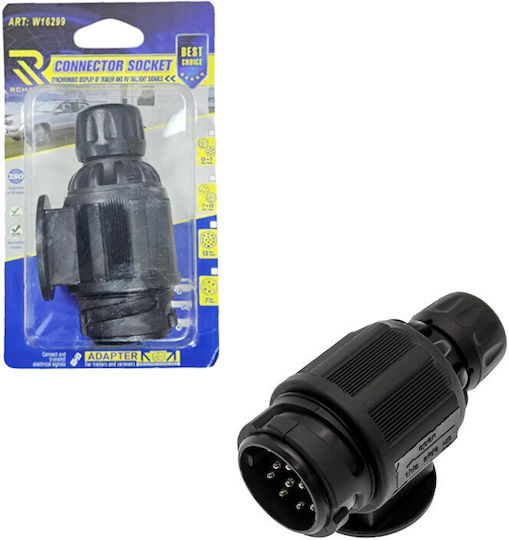 Adaptor Priză Cârlig Remorcare 12v 13 Pini Negru