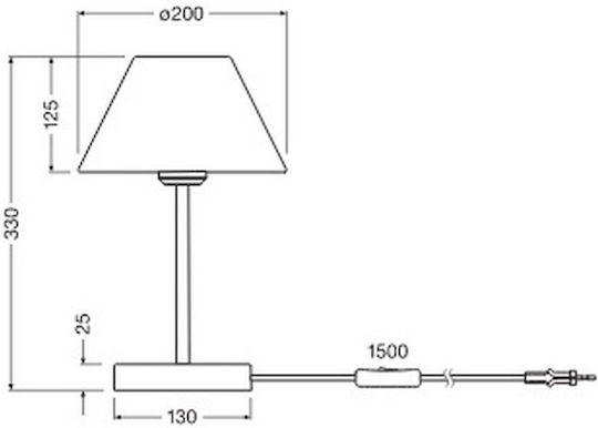Osram Tischlampe für Fassung E27 mit Braun Schirm und Basis
