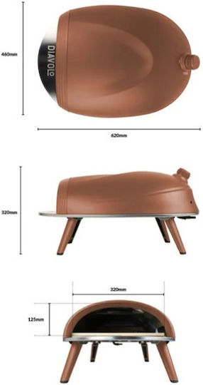 DELIVITA Diavolo Pizza Oven LPG 62x42x37cm