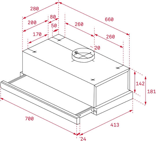 Teka TL 7310 Συρόμενος Απορροφητήρας 70cm Inox
