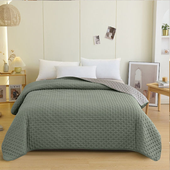 Melinen Renzo Coverlet Single Microfiber Aqua / Dark Grey 160x240cm
