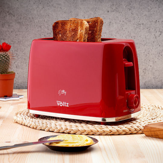 Voltz Тостер Двуместна 700W Червена