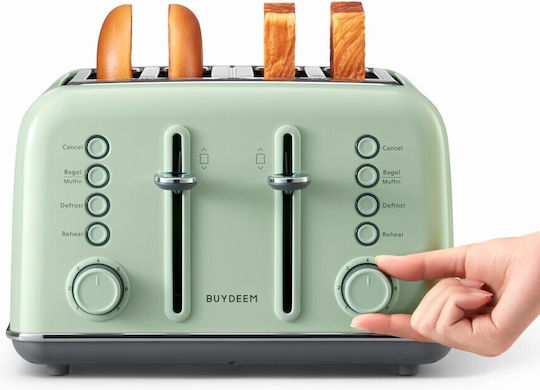 Buydeem Тостер Двуместна 1800W Зелена