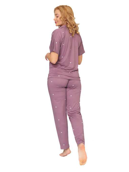 VIolet Summer Women's Pyjama Set Lilac
