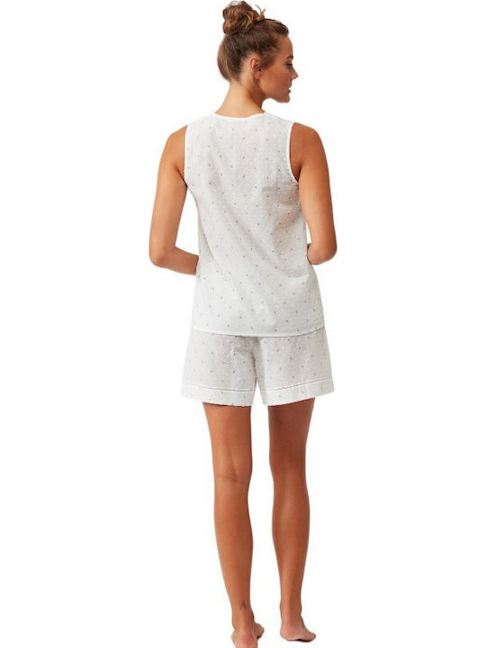 Catherine's De vară Set Pijamale pentru Femei White