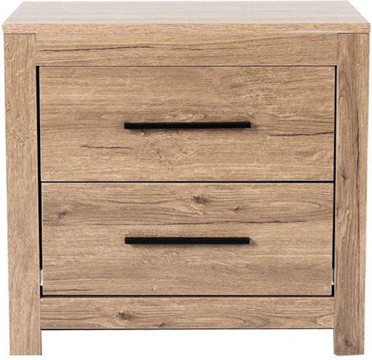 Bedside Table Dodo Wooden Beige 58x39x56cm