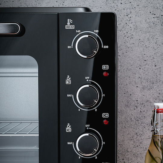 Voltz Electric Countertop Oven 45lt with 2 Burners and Air Black