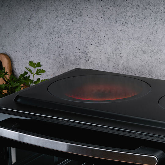 Voltz Electric Countertop Oven 45lt with 2 Burners and Air Black