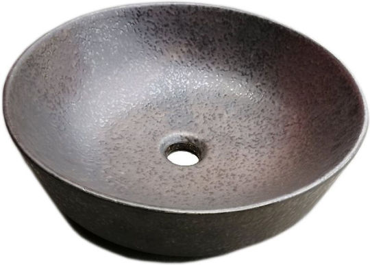 Gloria Solante-6 Countertop Sink Porcelain 42x42x14cm Dark Copper