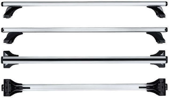 Cruz Car Roof Bars Aluminum Alu Cargo AF 118cm Universal Set with Roof Rack Legs Silver