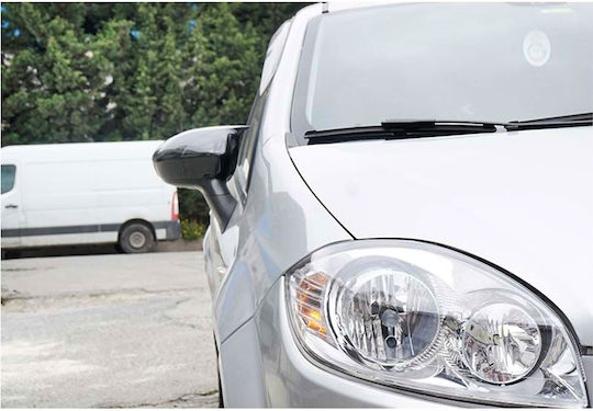 Set 2 Capace Oglindă Stil Batman Idealstore Fiat Punto 2012 Linea 2007 Punto Evo Fiat 500 L Negru Pian Culoare Negru Lucios Instalare Ușoară Rezistent la UV Material Premium