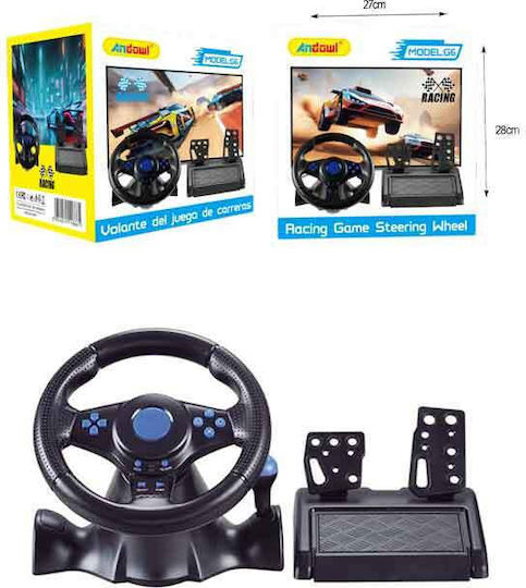 Andowl Steering Wheel with Shifter and Pedals for PC / PS3 (075817)