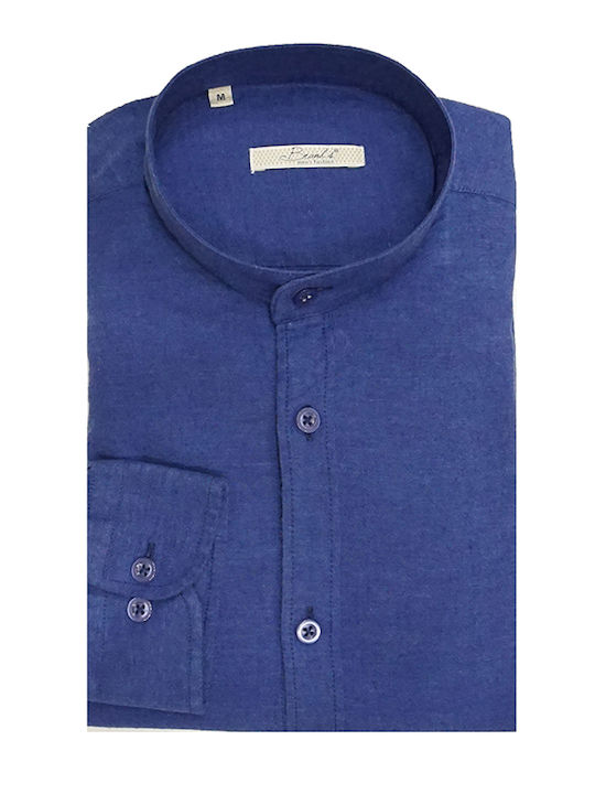 Langärmlig Leinen Hemd Blue