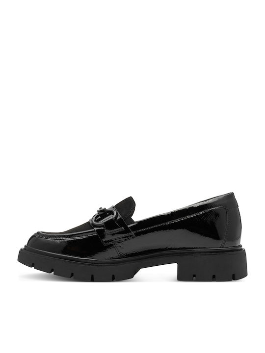 Leder Damen Mokassins in Schwarz Farbe