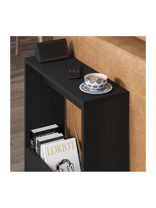 Rectangular Side Table Simpi from Solid Wood Black Wood W55xD20xH60cm