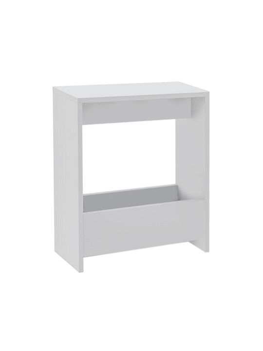 Rectangular Side Coffee Table Simpi Wooden White W55xL20xH60cm