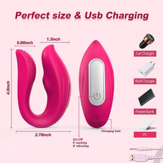 Vibrator Δονητής mit Fernbedienung Rosa