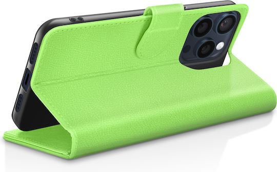 Zanaé Wallet Case Iphone 15 Pro Max Stand Function Magnetic Tab Green