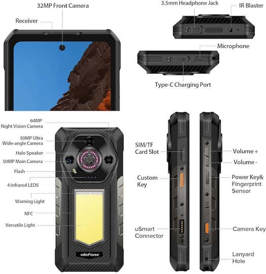 Ulefone Armor 30 Dual-SIM (12GB/512GB) Widerstandsfähig Smartphone Magic Black