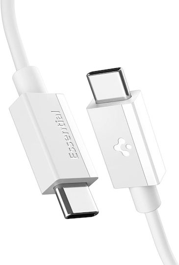 Spigen USB 2.0 Cable USB-C male - USB-C 60W PD Λευκό 1m ACA08717