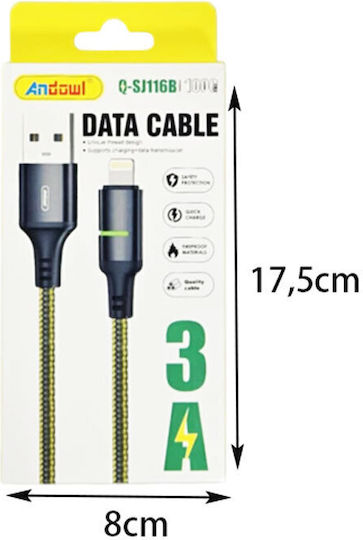 Andowl Q-sj116b Regular USB-A la Cablu Lightning 1m
