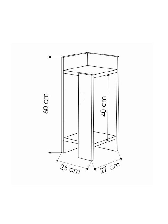 Bedside Tables Elos Wooden Brown 2 Pieces 25x27x60cm