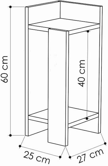 Bedside Tables Elos Wooden Brown 2 Pieces 25x27x60cm