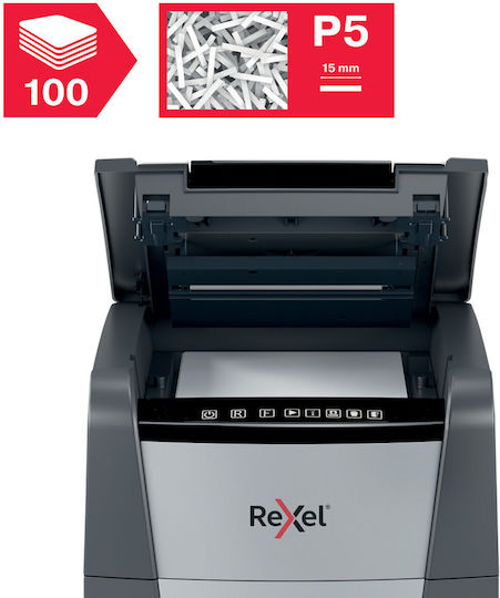 Rexel Distrugător de Documente Optimum Autofeed+ 100m Micro Cut 100 Foi cu Coș 34lt