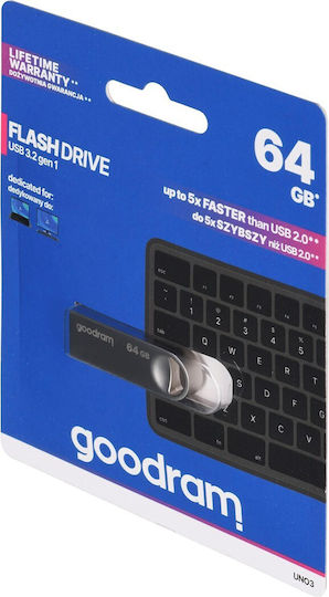 GoodRAM Uno3 64GB USB 2.0 Стик Сребрист