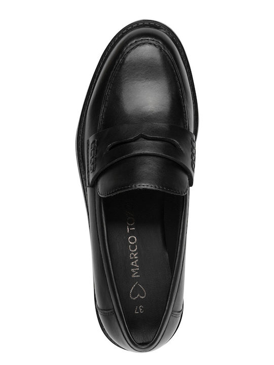 Leather Women's Moccasins in Black Color