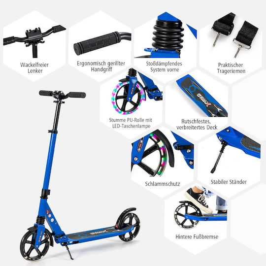 Costway Kinderroller Klappbar 2-Rad Blau