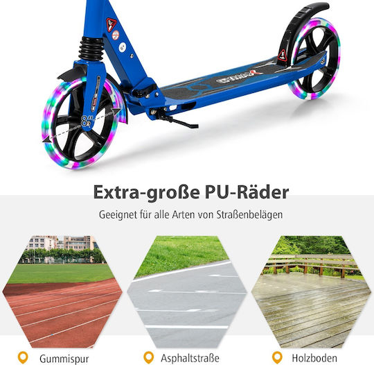 Costway Kinderroller Klappbar 2-Rad Blau