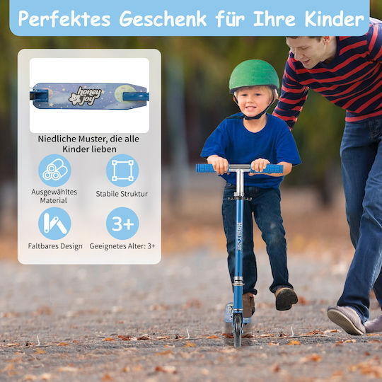 Costway Kinderroller Klappbar 2-Rad Blau
