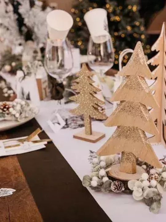 Christmas Decorative Wood Tree 27cm Gold