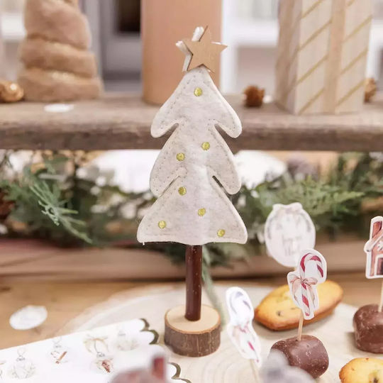 Weihnachtsdekorationen mit Bäumen 21cm Weiße Weihnachtsdekorationen mit Bäumen 21cm Weiße