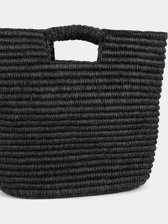 Handtasche Handtasche Crochet Raffia Schwarze