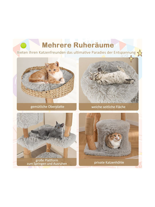 Costway Scratching Post Cat Trees Gray 5 levels