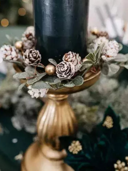 Beauty Home Christmas Gold Candlestick 17x10.5cm