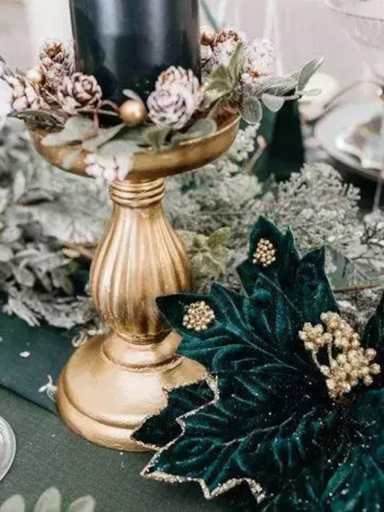 Beauty Home Christmas Gold Candlestick 17x10.5cm