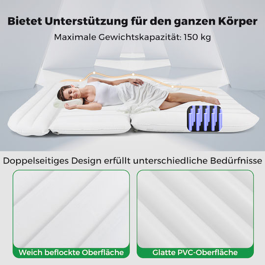 Costway Inflatable Beach Mattress Beige 190x130cm