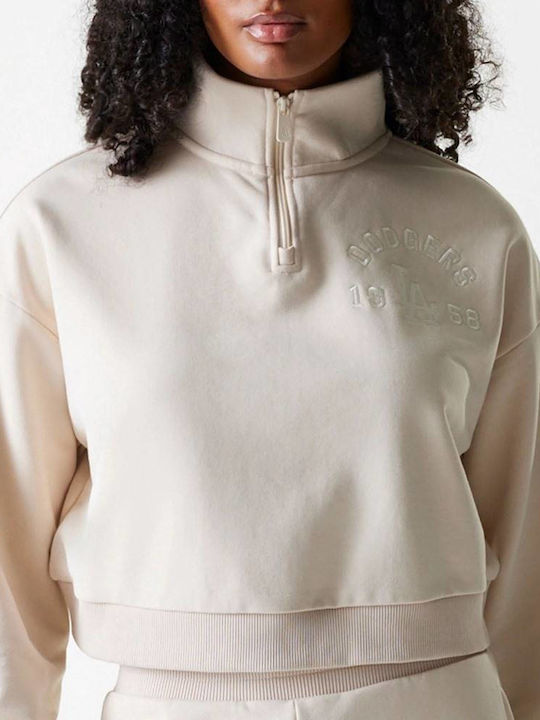 Cropped Γυναικείο Φούτερ Light Beige