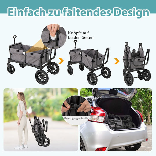 Costway Adjustable Double Stroller Suitable from 6+ Months Gray