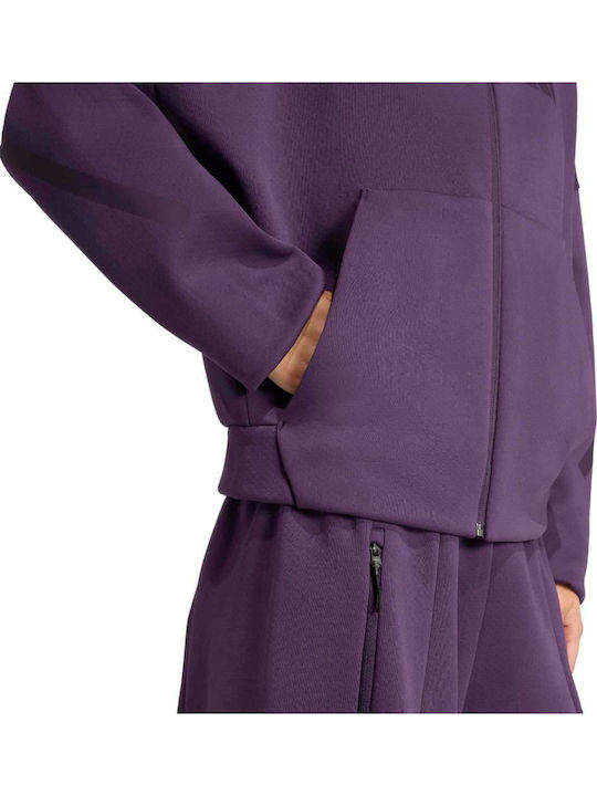Z.n.e. Fz Plum Women's Short Lifestyle Jacket for Winter with Hood Plum