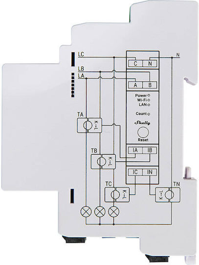 Shelly Pro 3EM Energy Analyzer Electric Panel Analog Rail Three-phase Wi-Fi Bluetooth Modbus LAN Google Home Alexa Shelly Energy Meter 120A