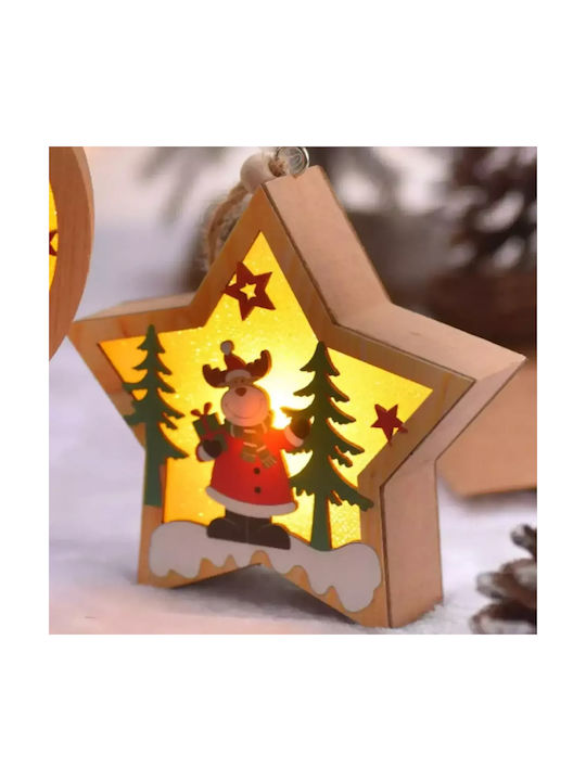 Stern Set Hängende Weihnachtsbaumschmuck Sterne Beleuchtete Holz 5 Stück