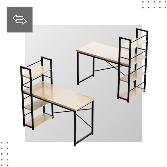 Schreibtisch Leader Holz mit Bücherregal Rosa 120x60x75cm