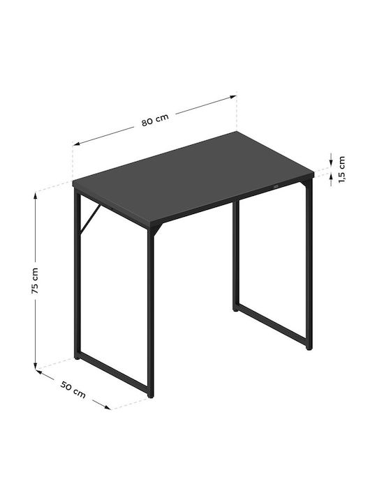 Γραφείο Leader Ξύλινο Μαύρο 120x60x75εκ.
